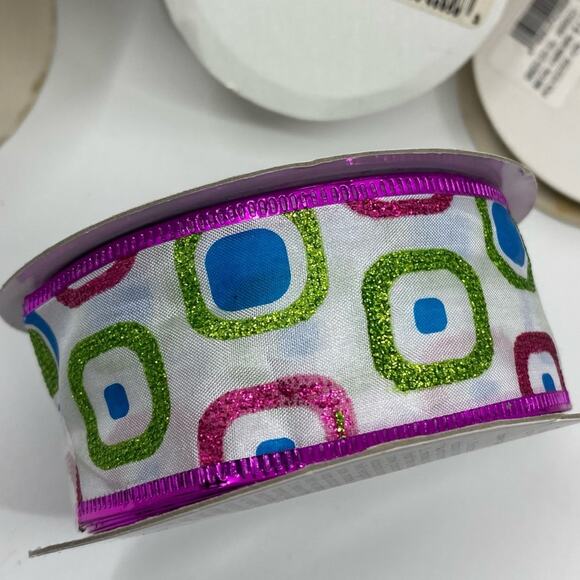 WIRED RIBBON LOT 12 spools bundle rolls festive assorted patterns and widths - Picture 12 of 12